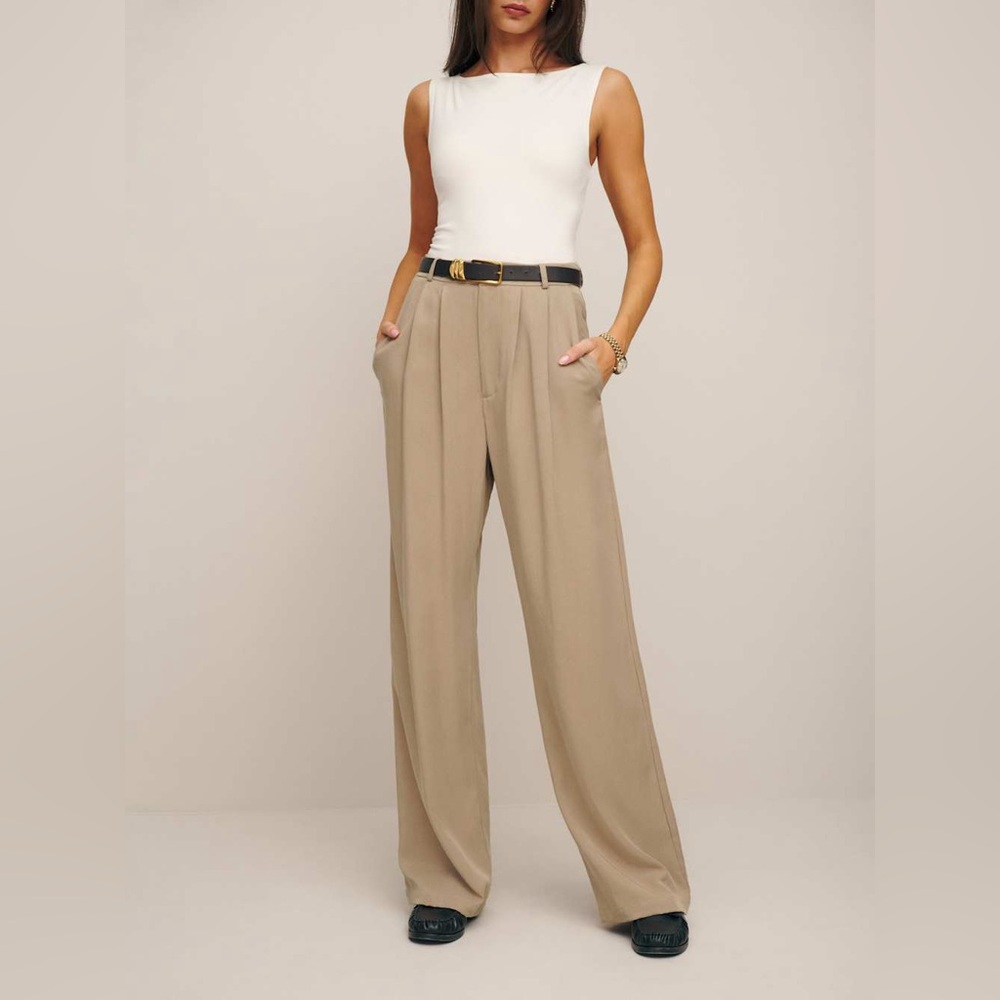 Reformation petite mason pant, khaki